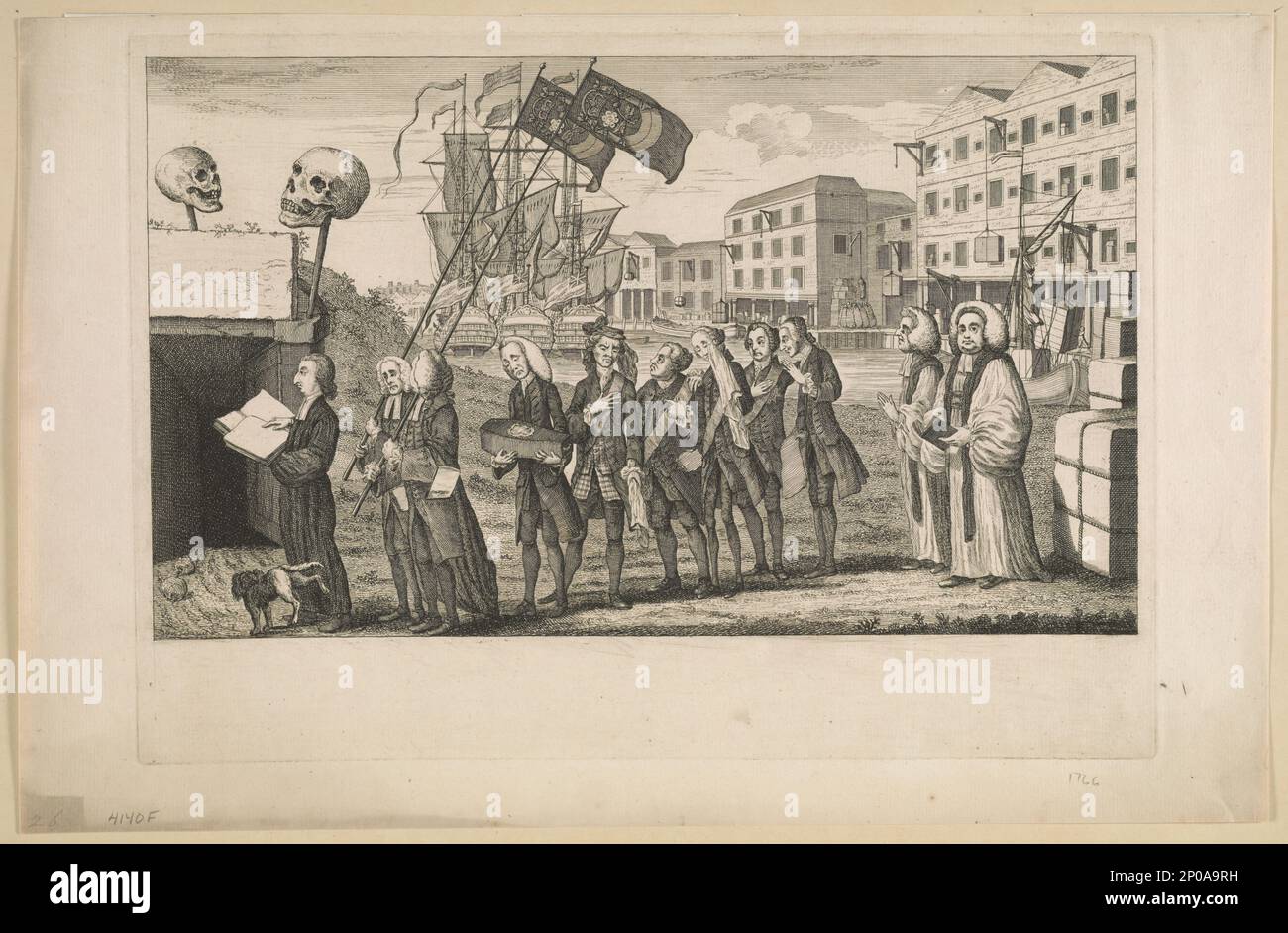 L'abrogation ou les funérailles de Miss AME=Stamp. British Cartoon Prints Collection , exposé dans: 'Creating the United States' à la Bibliothèque du Congrès, Washington, D.C., 2011. Grande-Bretagne,Stamp Act (1765) , processions funéraires,Angleterre,1760-1770. , Etats-Unis,Histoire,Révolution, 1775-1783,causes. Banque D'Images