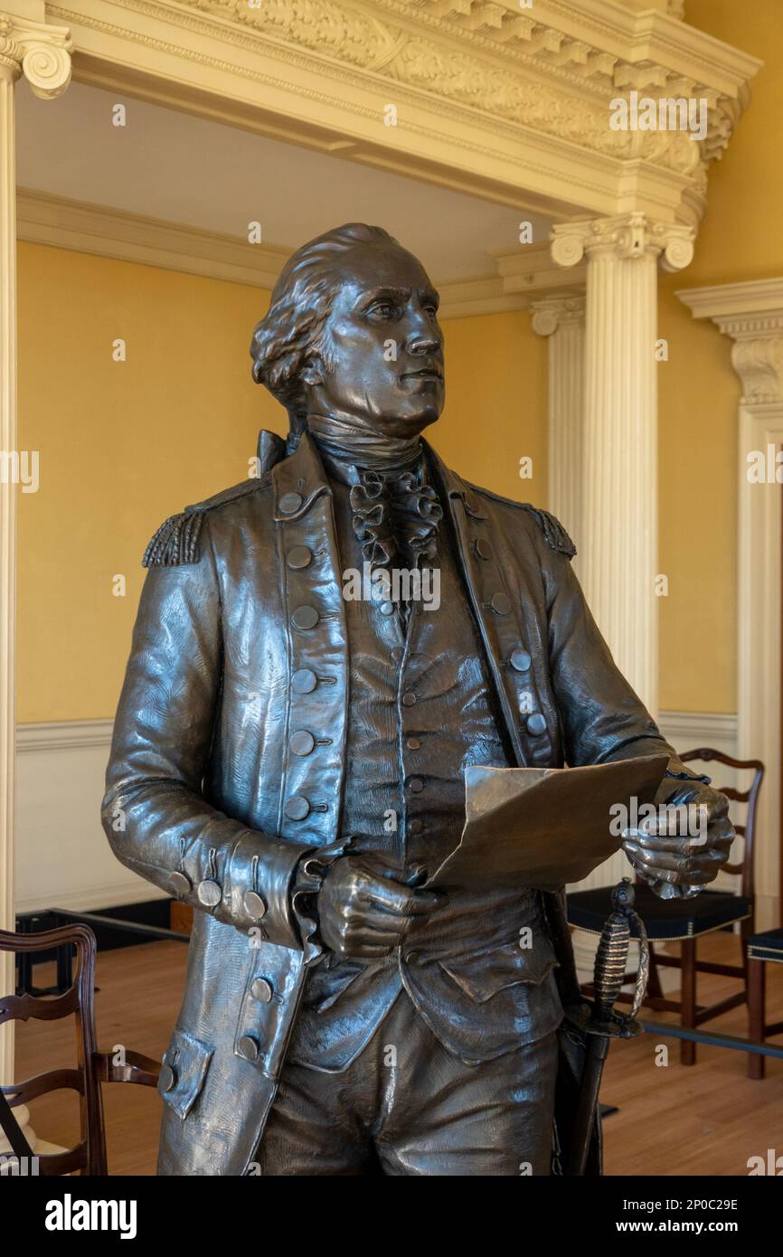 Statue de George Washington à l'édifice de la capitale de la maison d'État du Maryland à Annapolis MD Banque D'Images