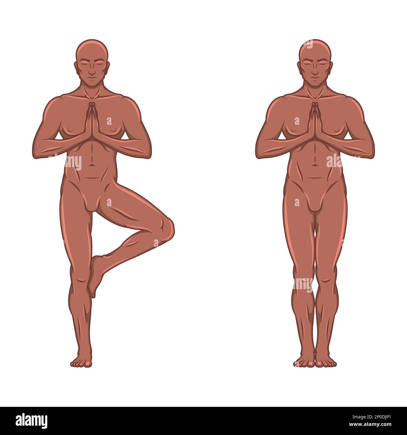 Conception vectorielle de l'homme faisant de la forme physique et pilates exercice, homme méditant faisant du yoga Illustration de Vecteur