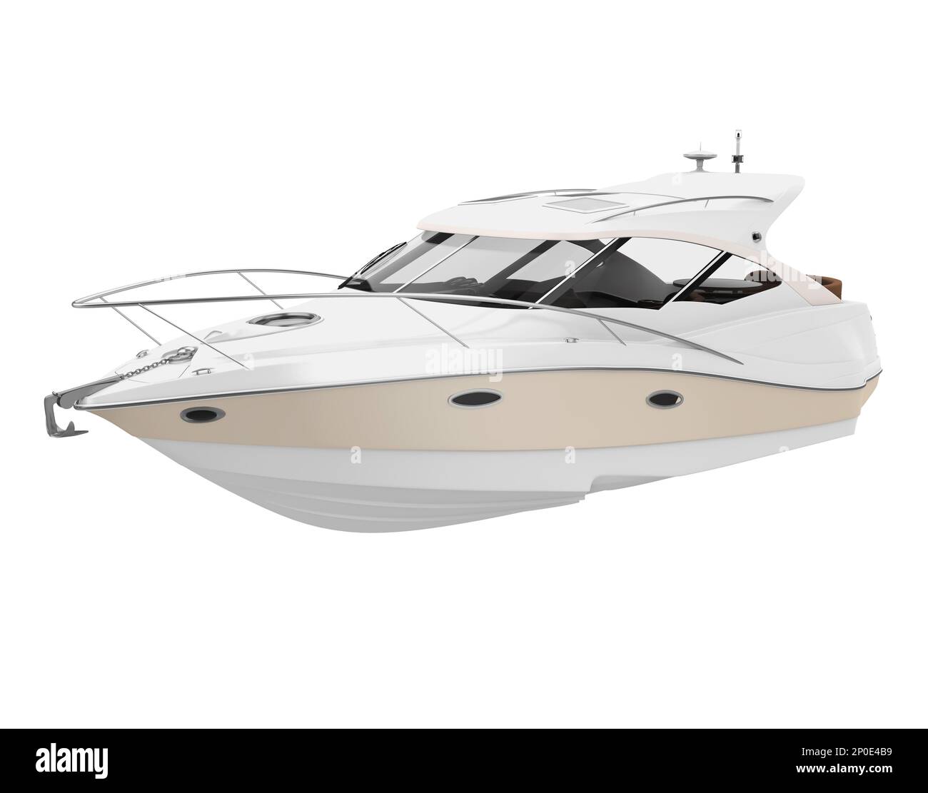 Yacht de plaisance blanc isolé Banque D'Images