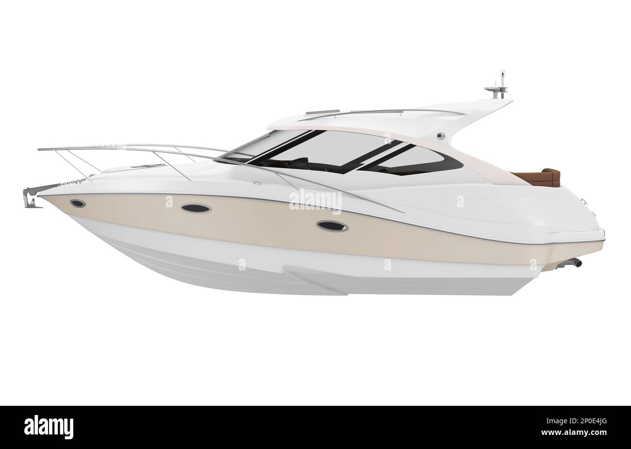 Yacht de plaisance blanc isolé Banque D'Images