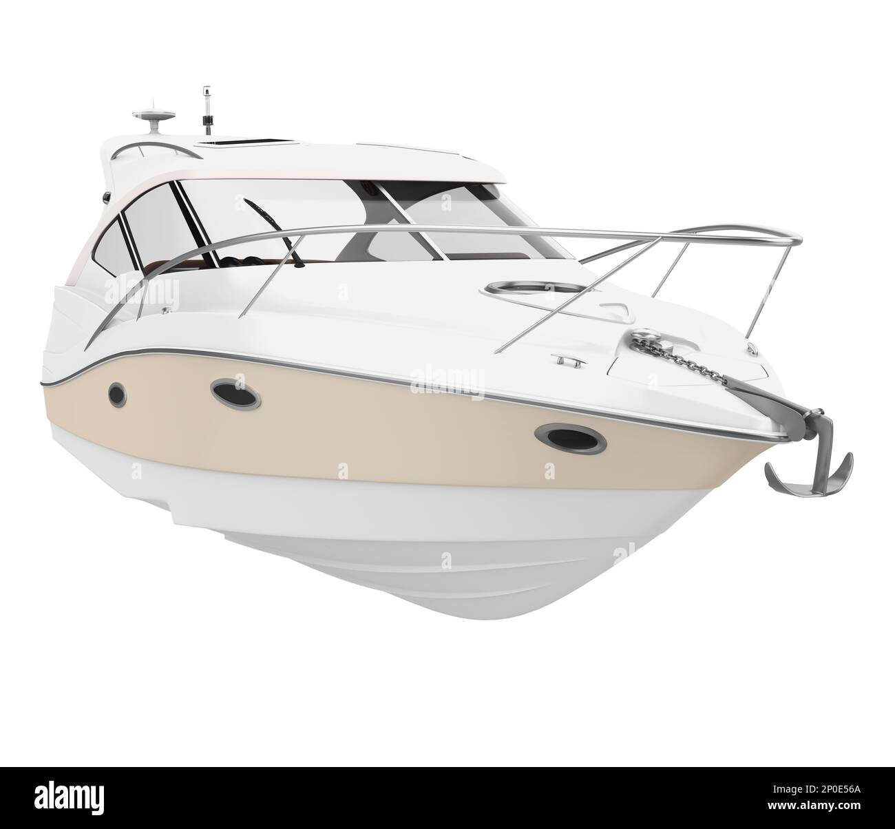 Yacht de plaisance blanc isolé Banque D'Images