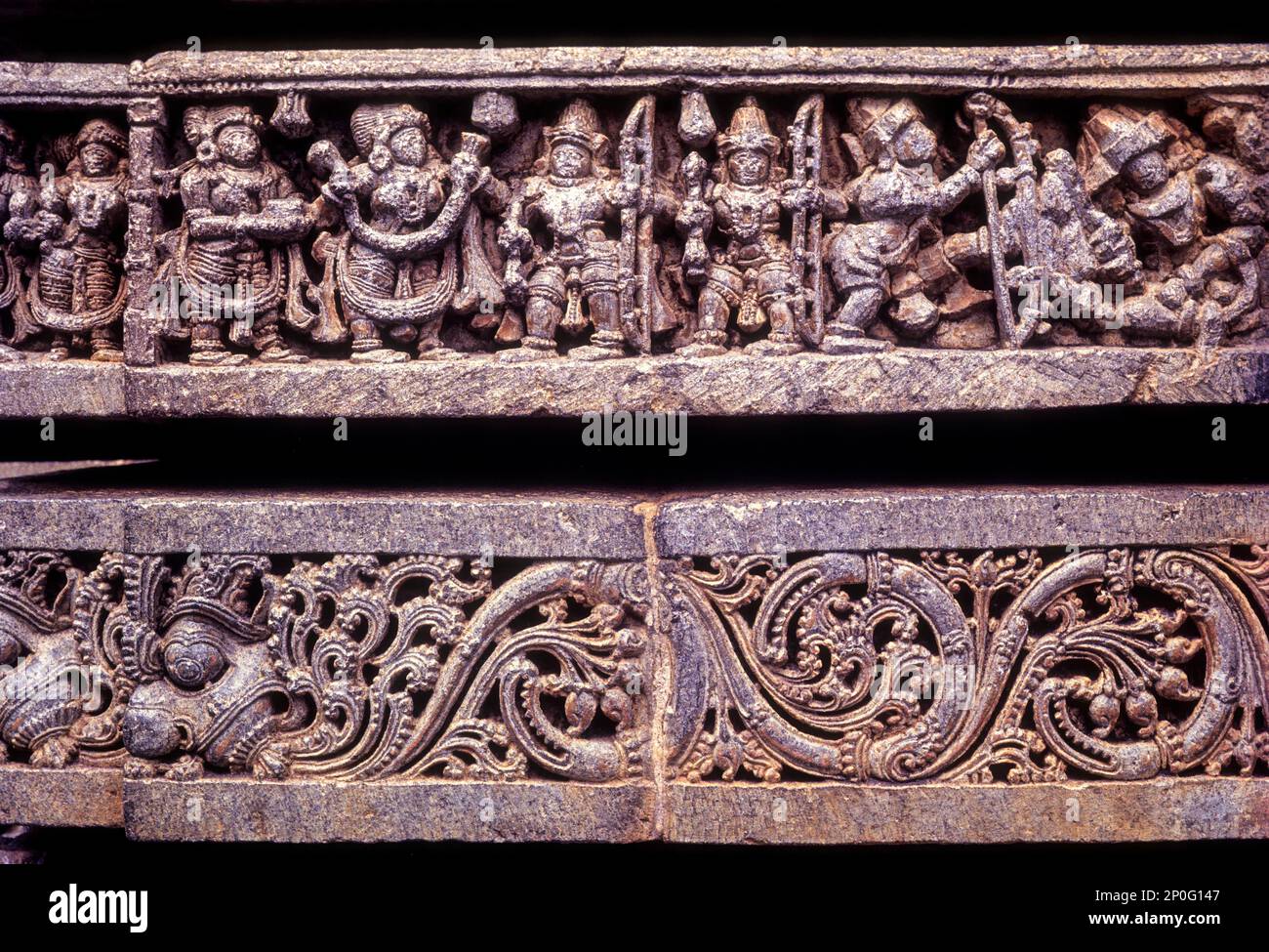 Panneau de SITA Swayamvar au temple de Chennakesava, Somanathapura Somnathpur, Karnataka, Inde du Sud, Inde, Asie. Swayamvar, une pratique de choisir un Banque D'Images