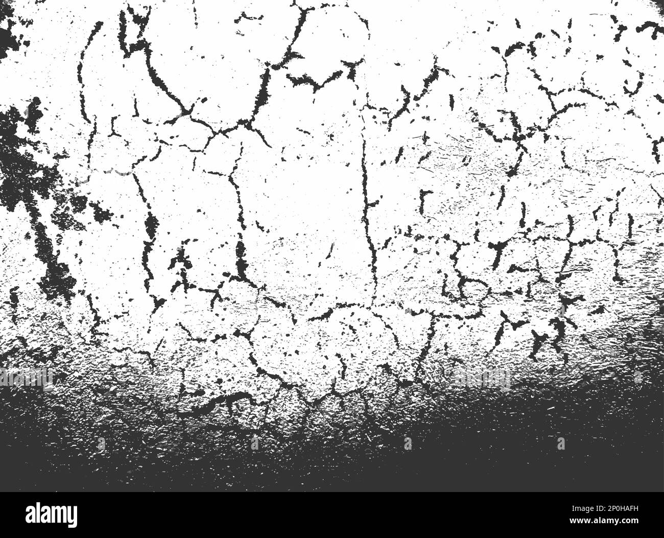 Abstrait grunge noir et blanc aspect vieilli texture vecteur image craquelée endommagé béton mur surface. Illustration de Vecteur