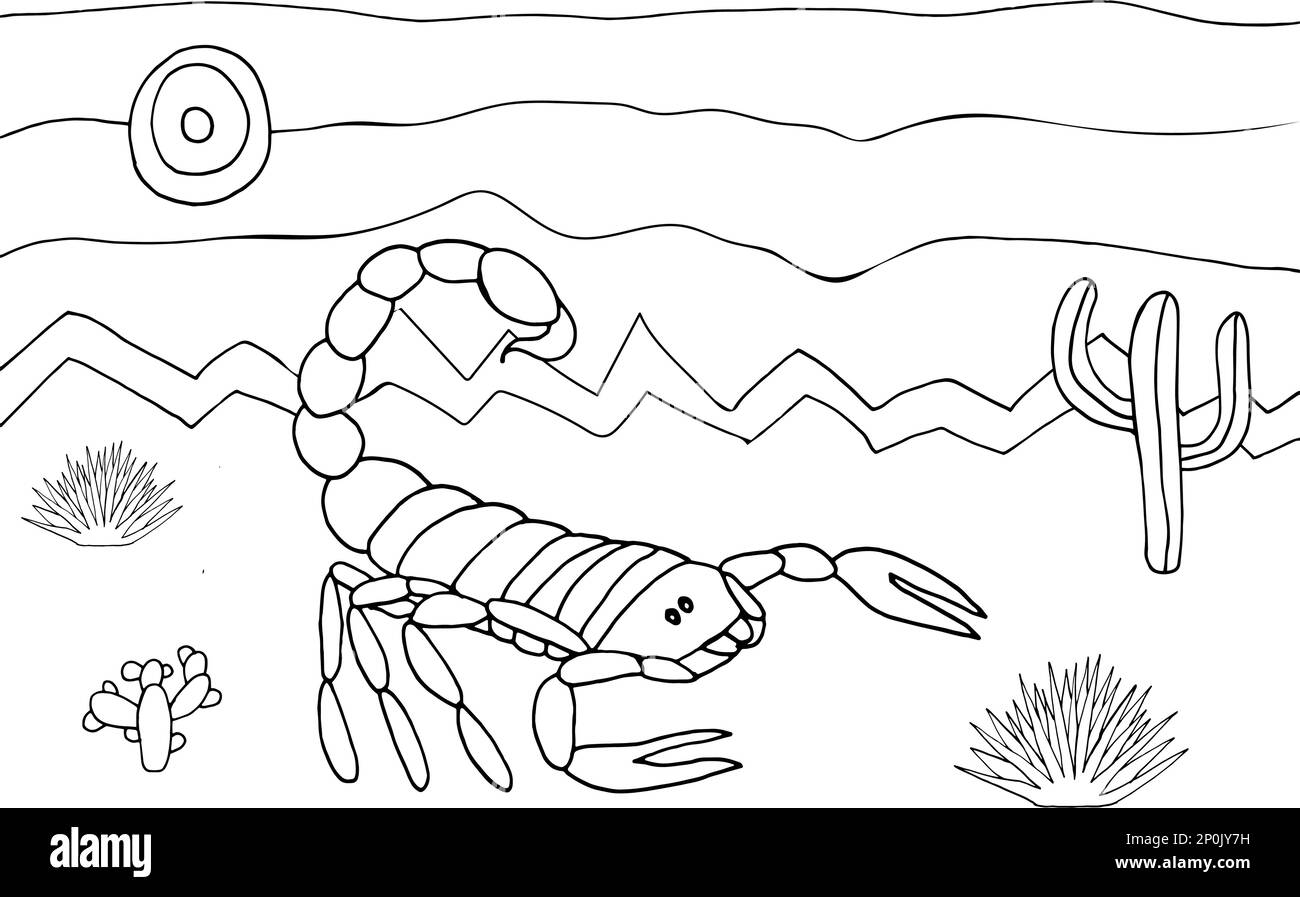 Page de coloriage avec scorpion Illustration de Vecteur