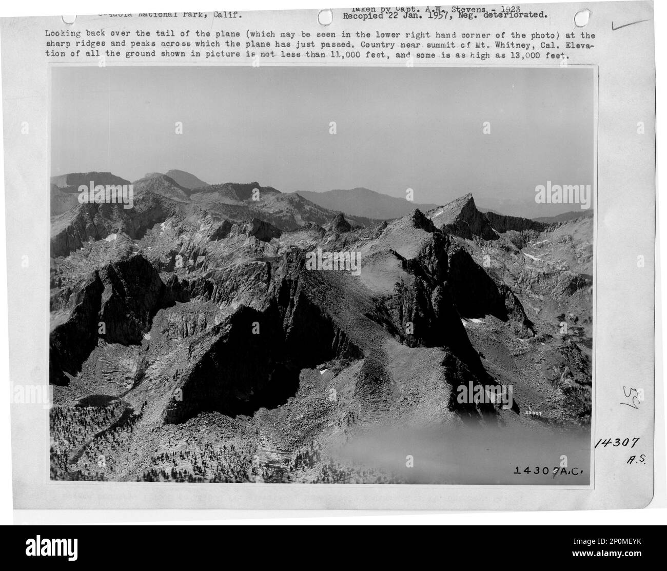 Californie - Parc national de Sequoia, Photographie aérienne. Banque D'Images
