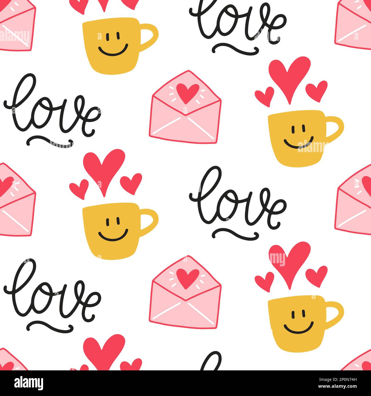 Saint-Valentin aime les coeurs sans coutures motif Illustration de Vecteur