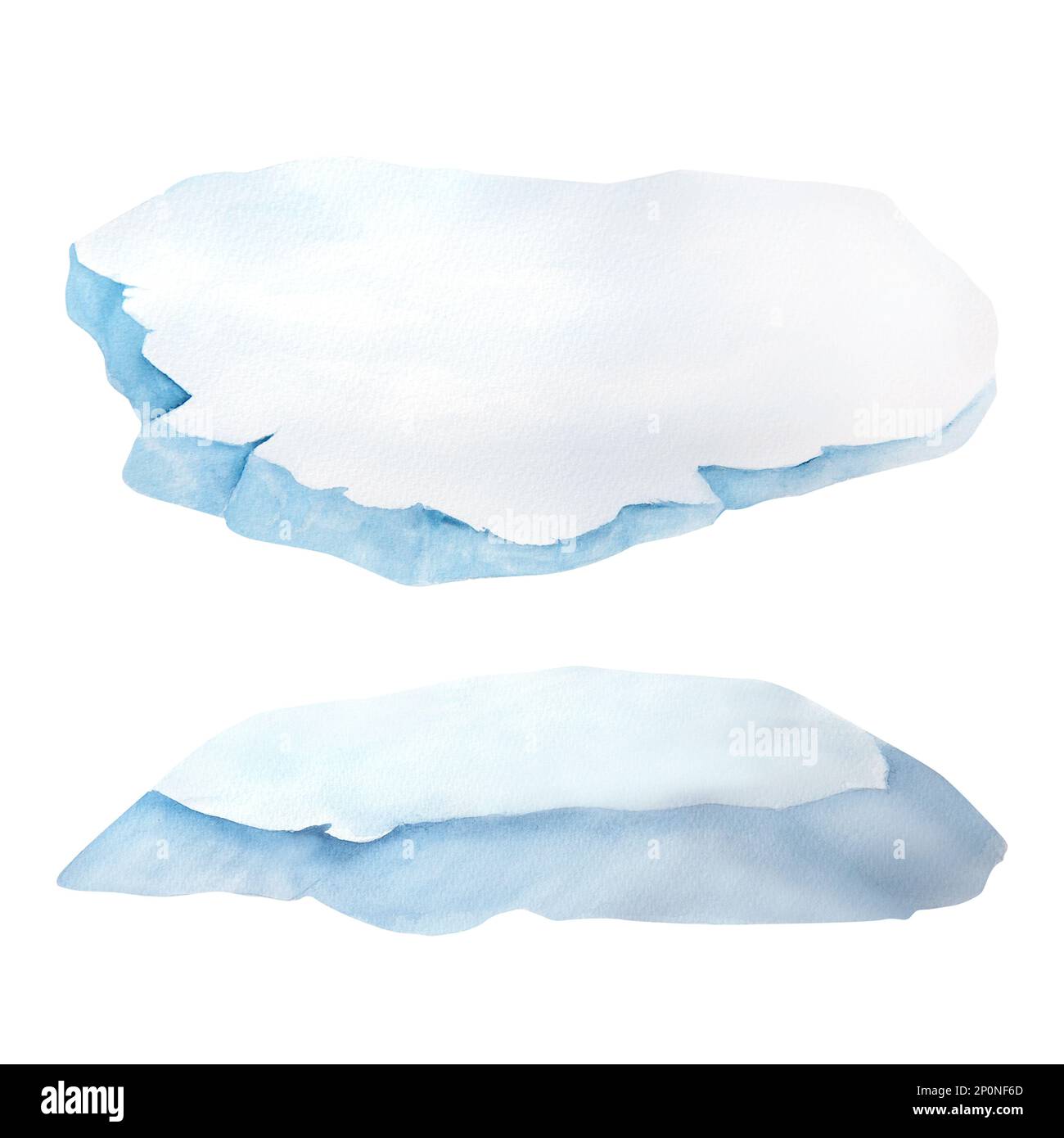 illustration aquarelle de floes de glace isolés sur fond blanc Banque D'Images