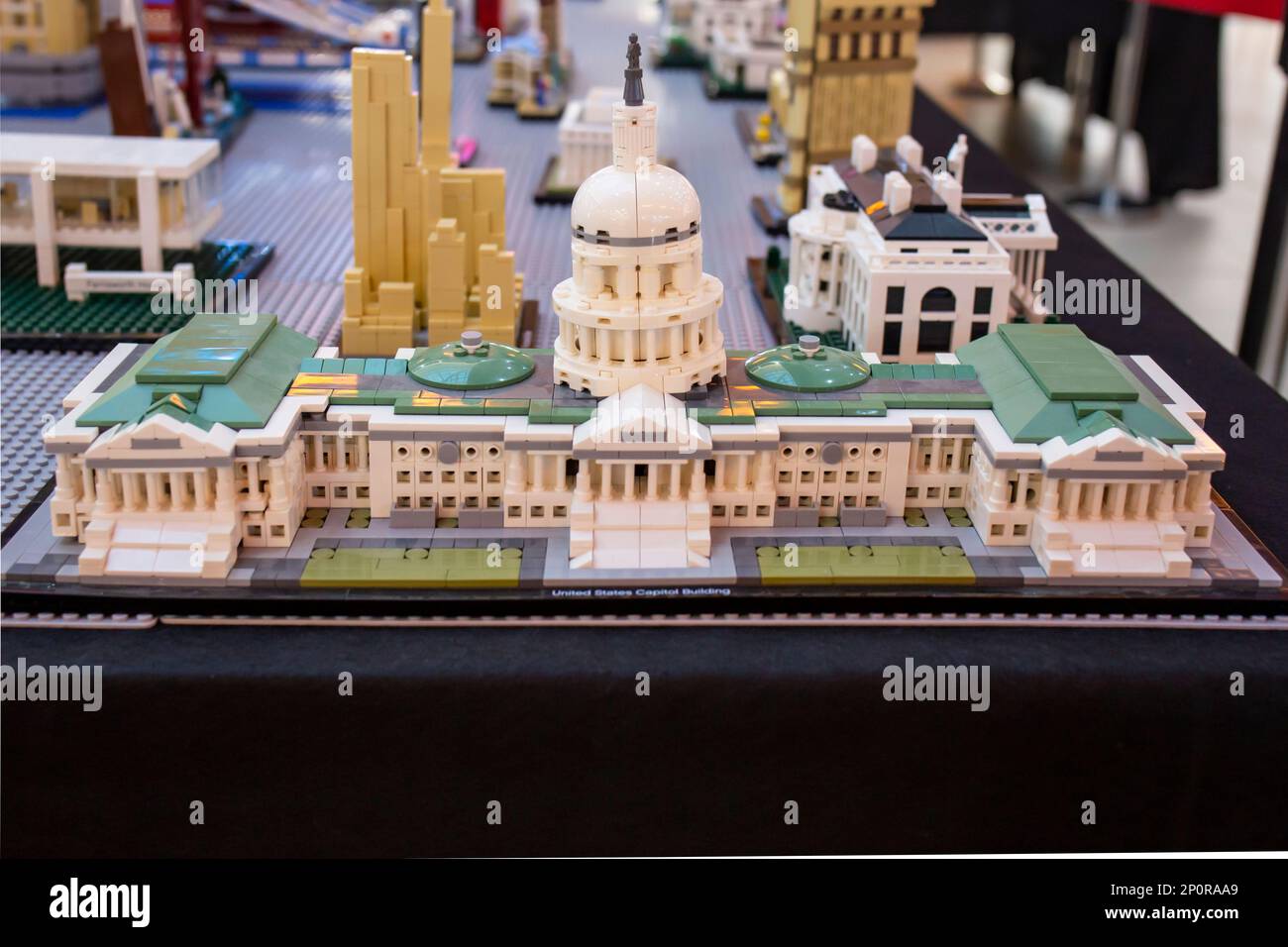 Bâtiment du Capitole en cubes lego, gros plan Photo Stock - Alamy