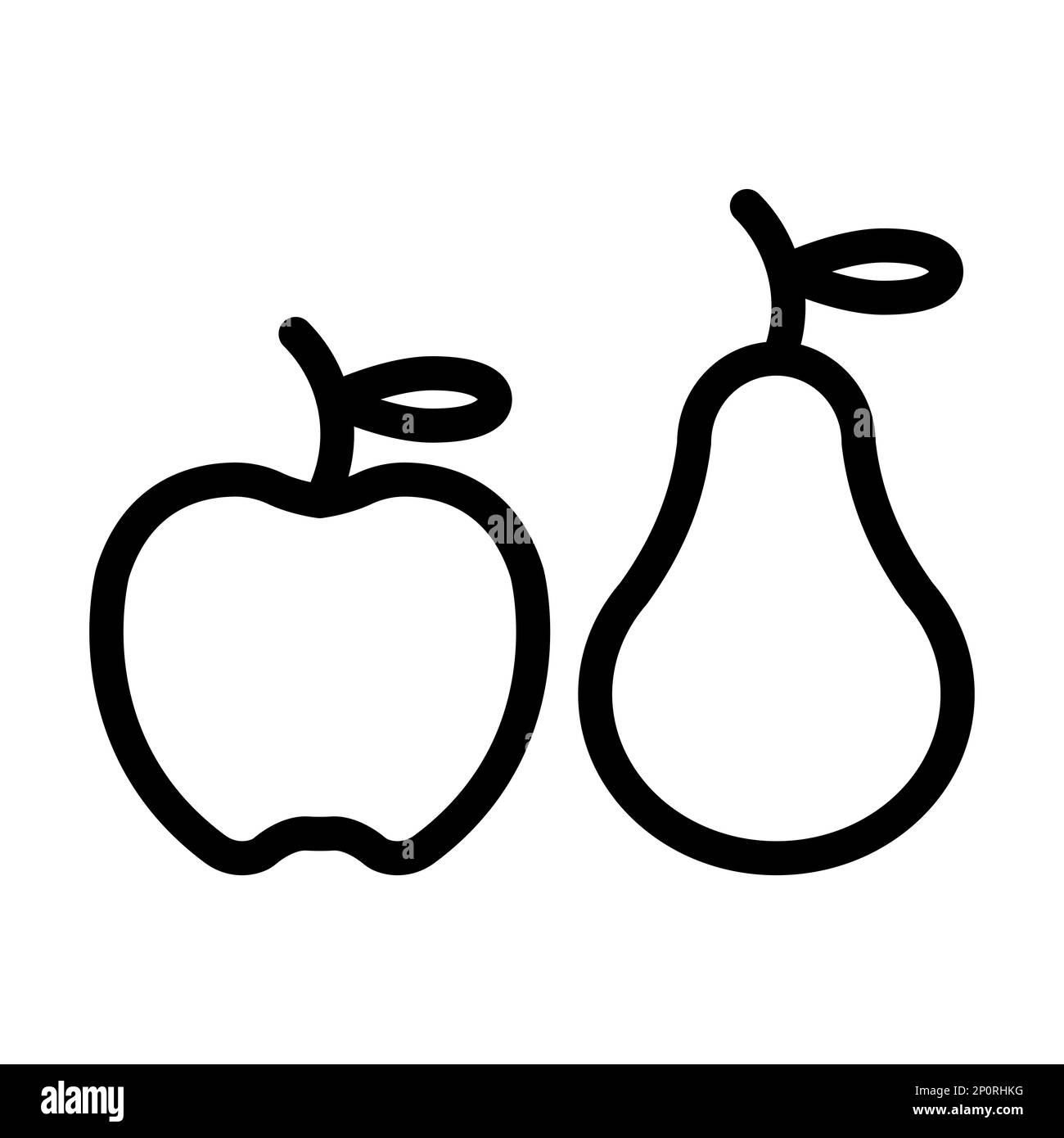 Icône fruit Vector Thick Line pour usage personnel et commercial. Banque D'Images
