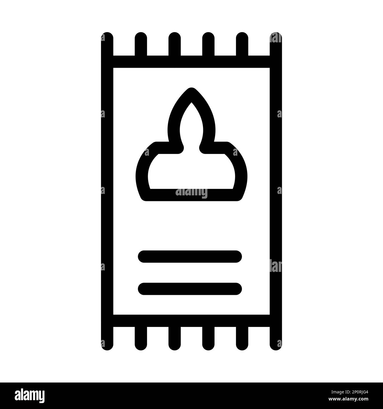 Icône en forme de tapis Vector Thick Line pour usage personnel et commercial. Banque D'Images