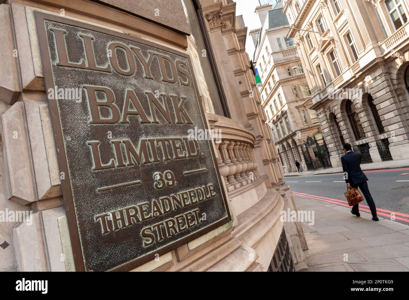 Lloyds Bank sur Threadneedle Street, Londres, Royaume-Uni Banque D'Images
