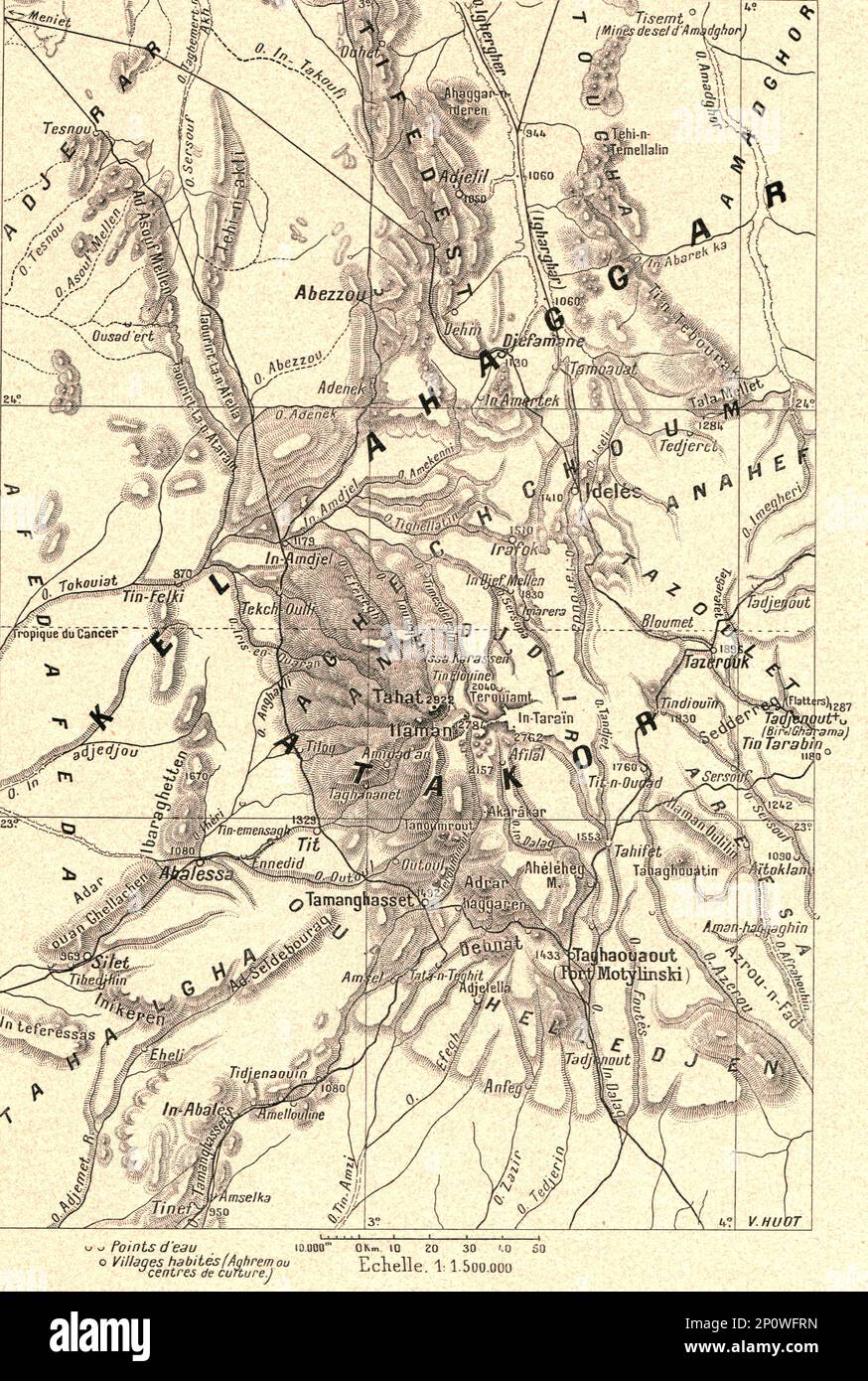 ''le Haut Sahara, massif de l'Ahaggar; Afrique du nord', 1914. De "Grande Géographie Bong Illastree", 1914. Banque D'Images