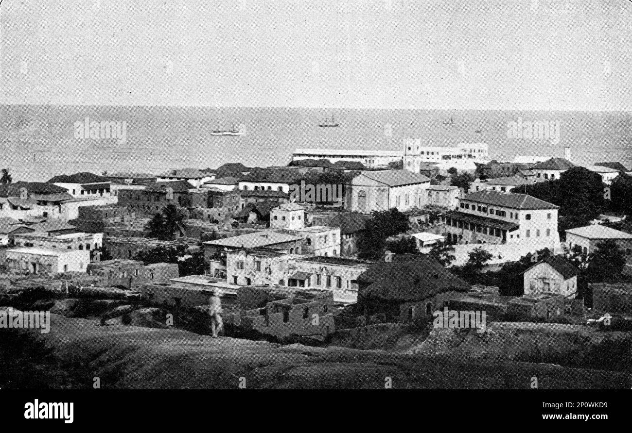 ''vue générale de Cape Coast Castle. La Côte d'Or ; l'Ouest Africain, 1914. De "Grande Géographie Bong Illastree", 1914. Banque D'Images