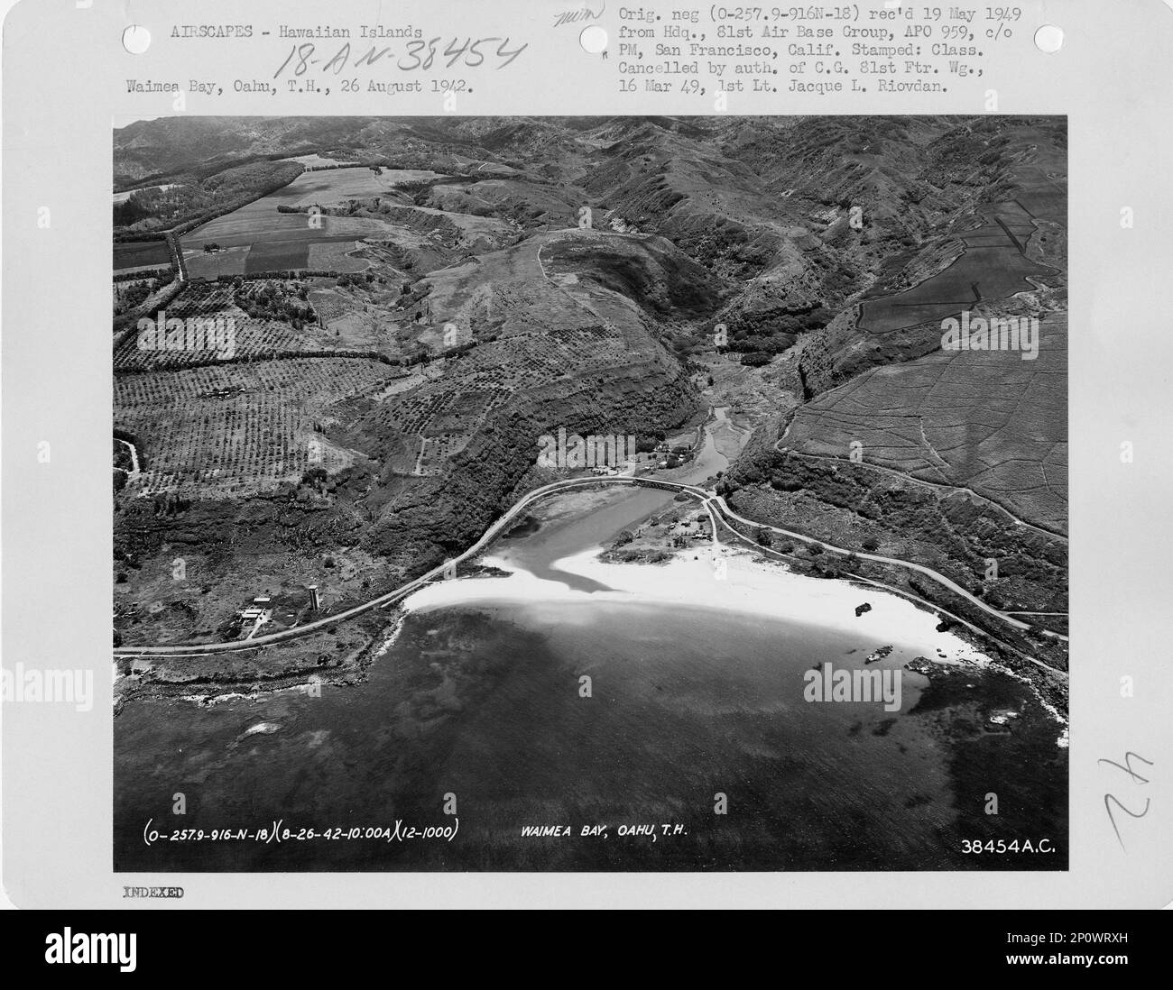 Hawaï - baie de Waimea, Photographie aérienne. Banque D'Images