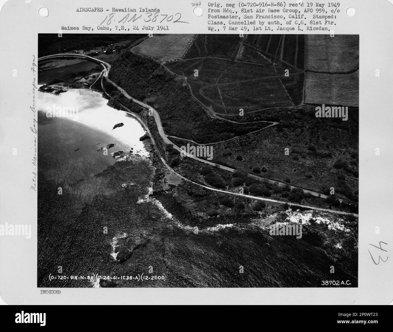 Hawaï - baie de Waimea, Photographie aérienne. Banque D'Images