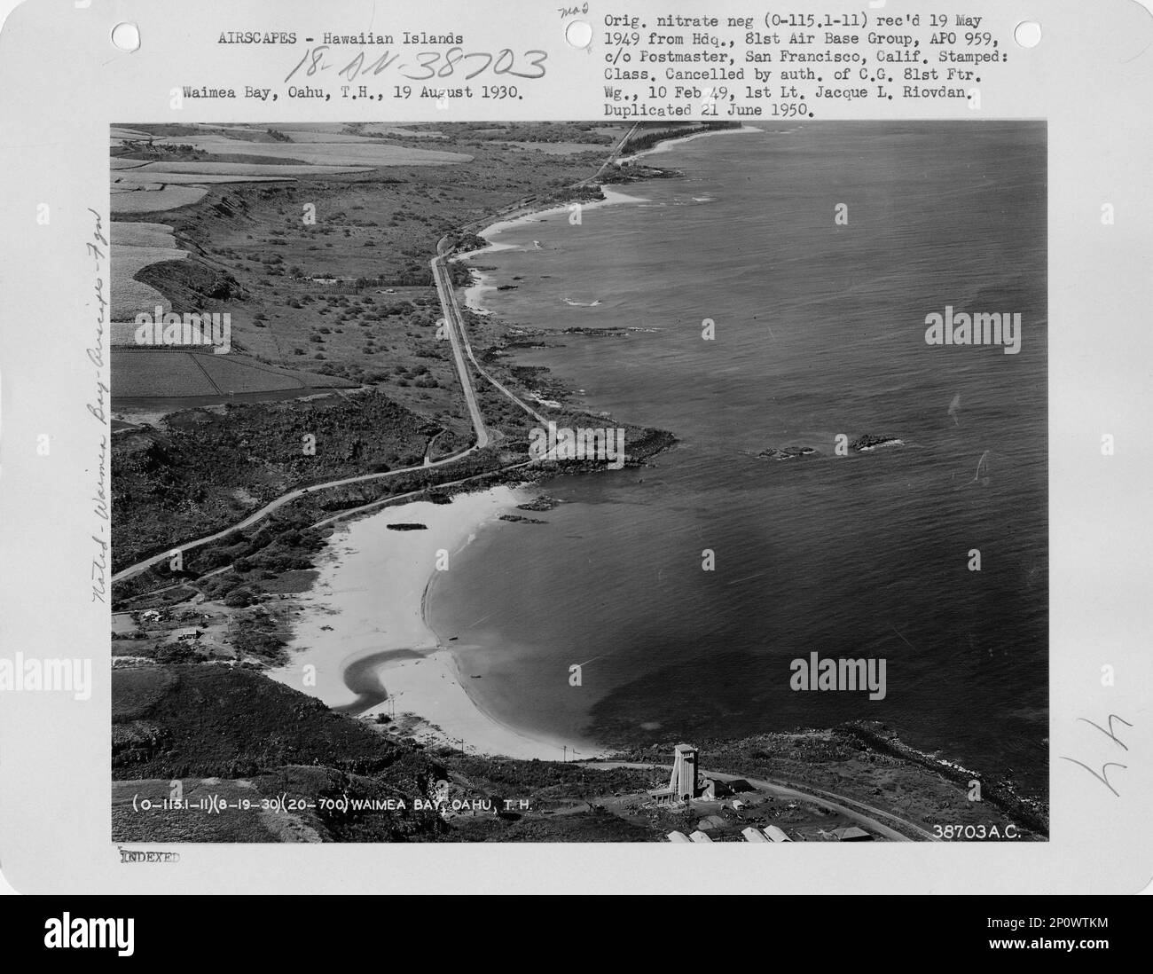 Hawaï - baie de Waimea, Photographie aérienne. Banque D'Images