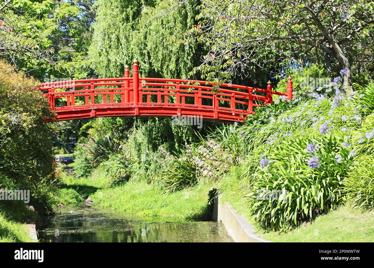 Pont rouge japonais - Nouvelle-Zélande Banque D'Images