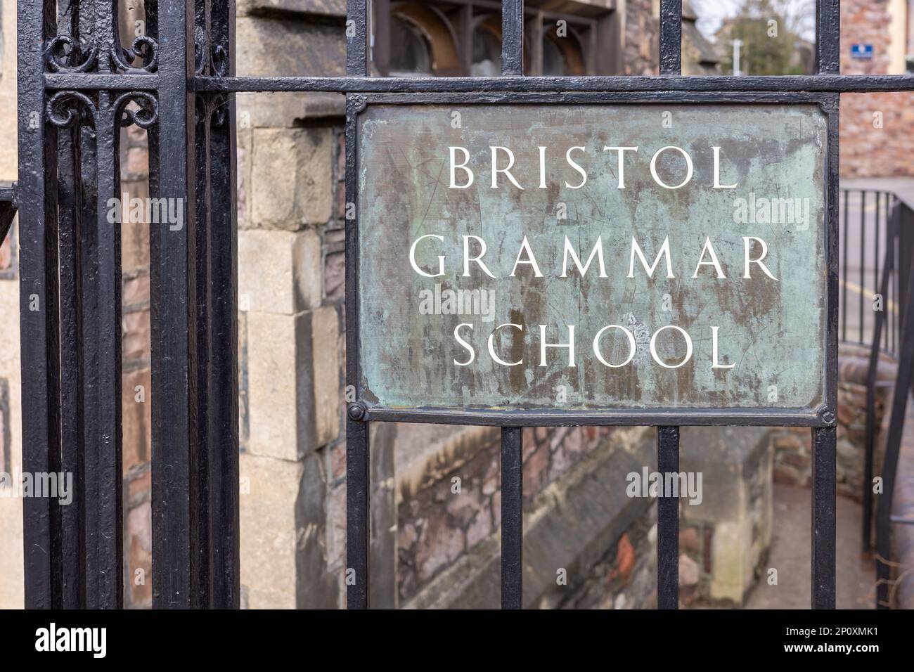 Entrée à l'école de grammaire de Bristol, Bristol, Royaume-Uni Banque D'Images