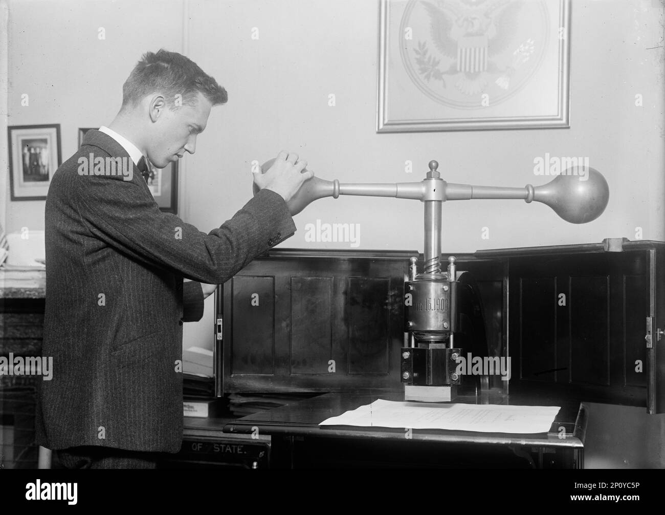 Sceau des États-Unis au Département d'État, 1917. Banque D'Images