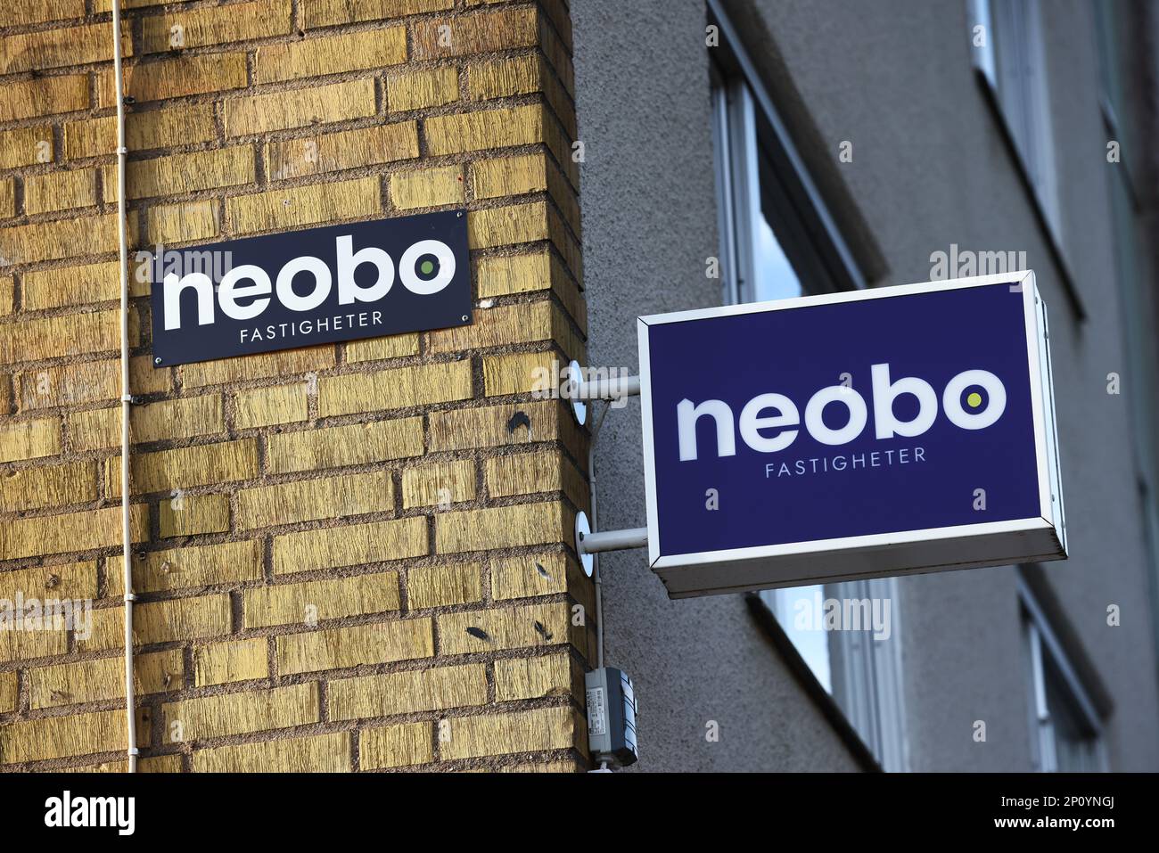 Propriétés Neobo (en suédois: Neobo fastigheter AB). Banque D'Images
