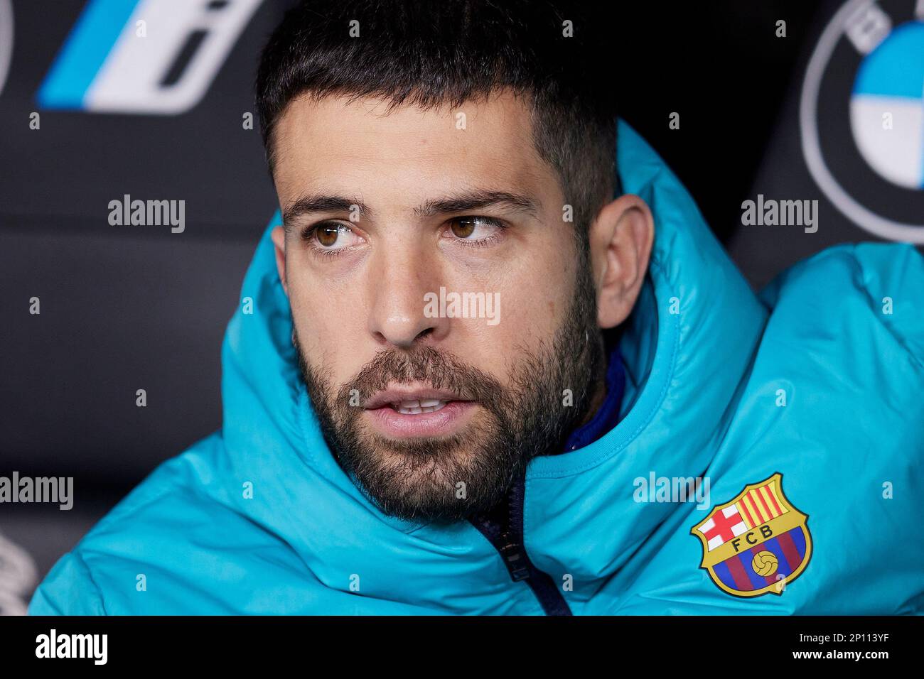 Madrid, Madrid, Espagne. 2nd mars 2023. Jordi Alba du FC Barcelone pendant le match demi-finale de la coupe du Roi de football espagnol entre le Real Madrid CF et le FC Barcelone au stade Santiago Bernabeu à Madrid, Espagne sur 2 mars 2023 (Credit image: © Ruben Albarran/ZUMA Press Wire) USAGE ÉDITORIAL SEULEMENT! Non destiné À un usage commercial ! Banque D'Images