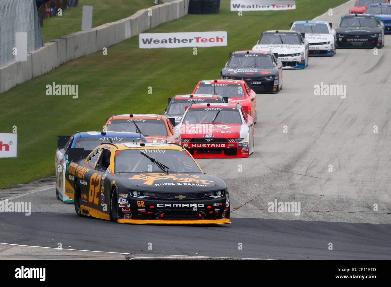 Brendan Gaughan (62) and Ty Dillon (3) during the NASCAR Xfinity Series Road America 180 race at Road America, Saturday, August 27, 2016, in Elkhart Lake, Wis. (Russell LaBounty/NKP via AP) MANDATORY CREDIT Banque D'Images
