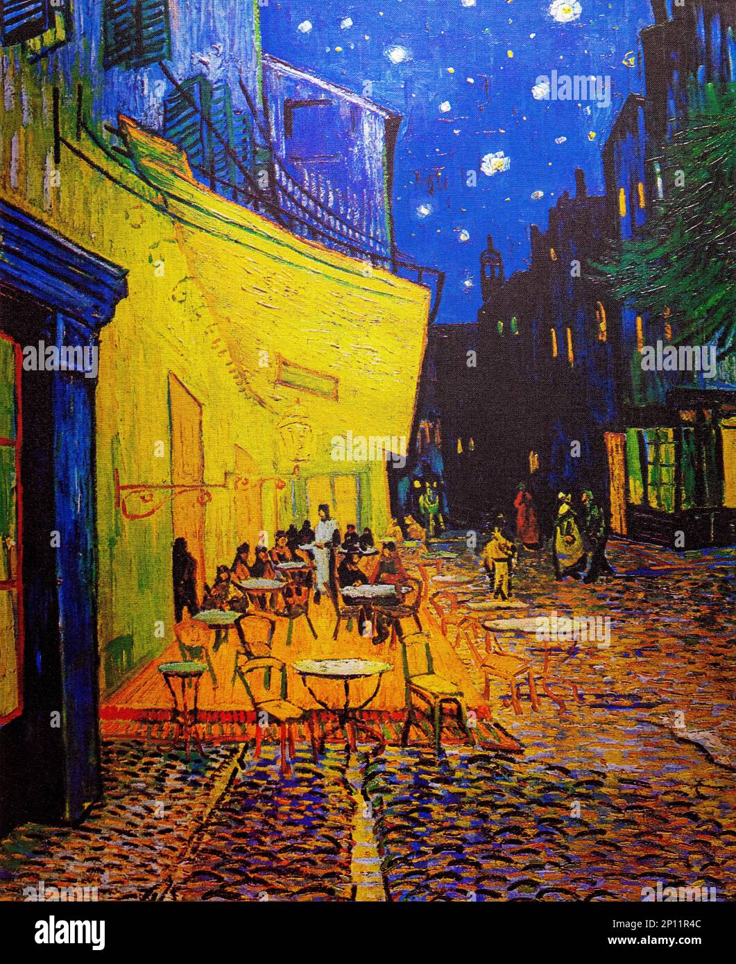 Café terrasse la nuit, Vincent Van Gogh. Banque D'Images