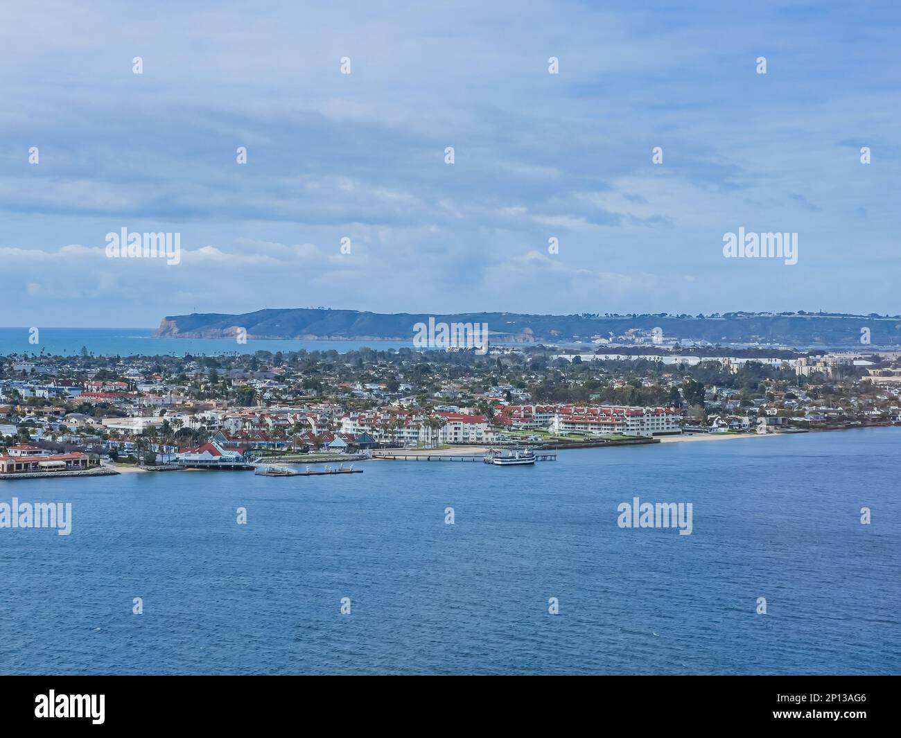 Vue aérienne de point Loma et de la baie de San Diego en Californie Banque D'Images