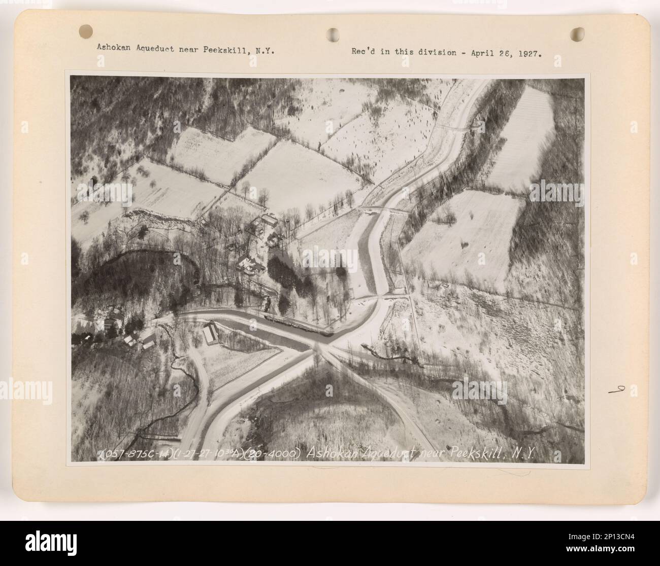 New York - Ashokan Aqueduct and Reservoir, Photographie aérienne. Banque D'Images