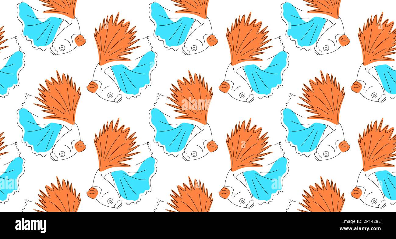 Motif sans couture avec poissons de mer tropicaux colorés. Pour le papier peint, les textures de surface, l'impression de vêtements, les cartes de vœux, le textile, décoration en tissu. Mignon Illustration de Vecteur