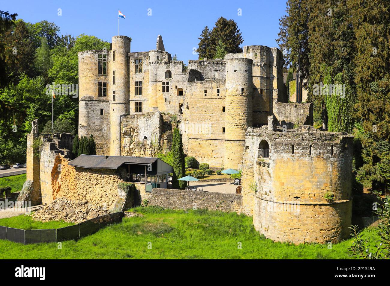 Vue sur le château de Beaufort à Luxembourg Banque D'Images