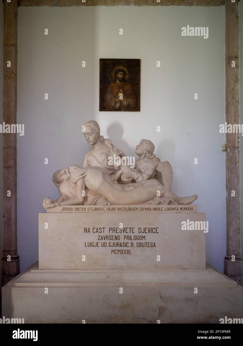 Tombe à l'intérieur de l'église de la Nativité de la Sainte Vierge Marie, Prcanj Banque D'Images