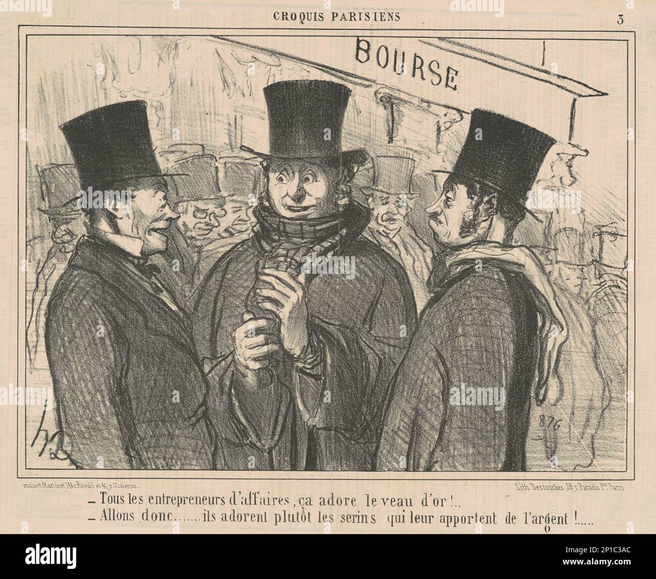 Tous les entrepreneurs d'affaires, CA adore ..., 19th Century.croquis parisiens - tous les entrepreneurs... Banque D'Images