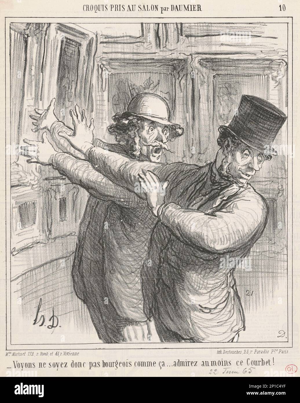 Voyages ... Admirez au moins ce Courbet ! ..., 19th Century.Sketches du salon - Come on... ne soyez pas si bourgeois Au moins jetez un coup d'œil à ce Courbet! Banque D'Images