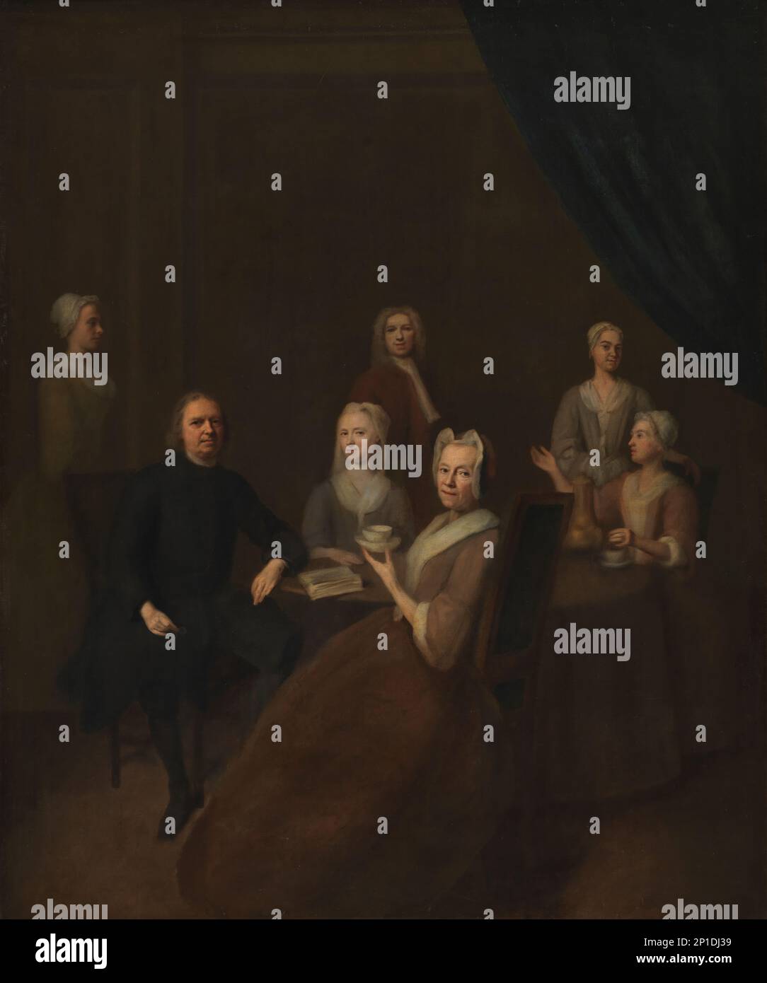 Les beaux-parents de l'artiste et certains de leurs enfants, 1700-1749. Banque D'Images