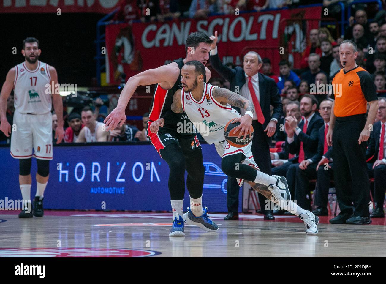 Armani - Olympiakos euroleague basket 2022-2023 - Milan mars 3 2023 - dans la photo - napier shabazz emporio armani milan Banque D'Images