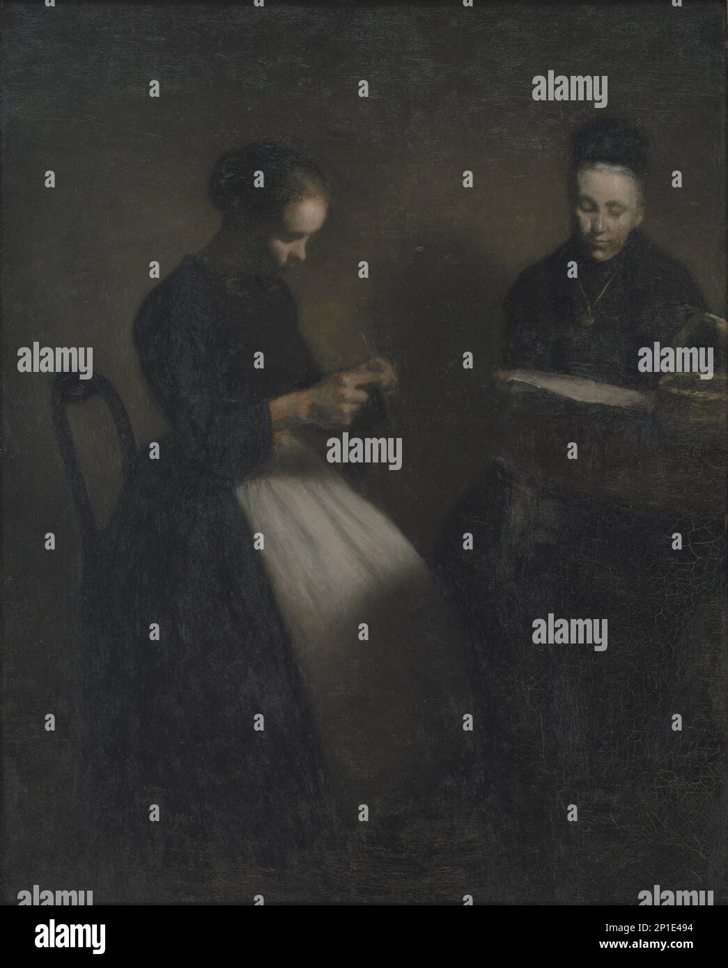 Soirée dans la salle de dessin. La mère et la femme de l'artiste, 1891. Banque D'Images