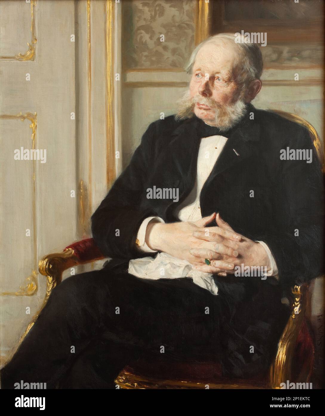 Baron Otto Ditlev Rosenorn-Lehn;1870 udenrigsminister og direktor for Den kongelige malerisamling, 1891. Banque D'Images