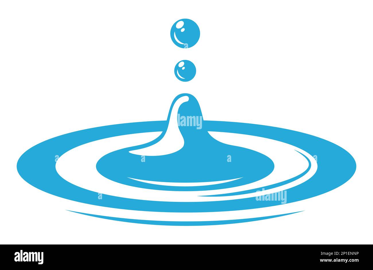 Conception à l'aide de l'illustration isolée à vecteur de destruction d'eau douce bleue, de style plat Illustration de Vecteur