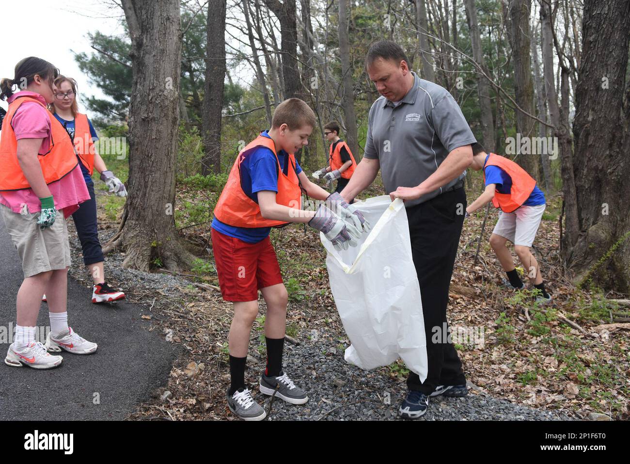 Minersville Area Junior/Senior High School student Dane Piccone, center