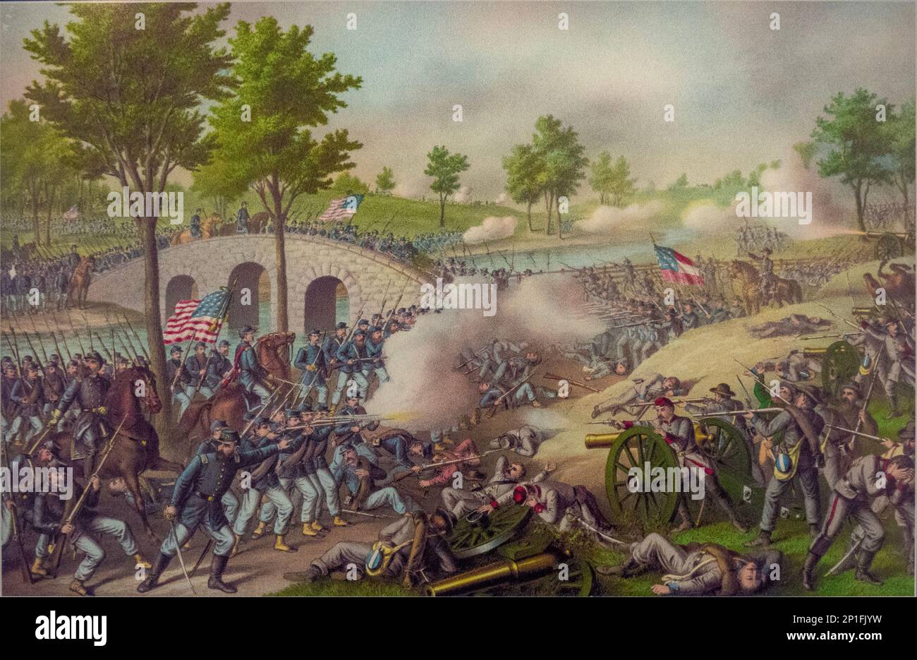 Tableau de la bataille d'Antietam dans la maison d'État du Maryland à Annapolis, Maryland Banque D'Images