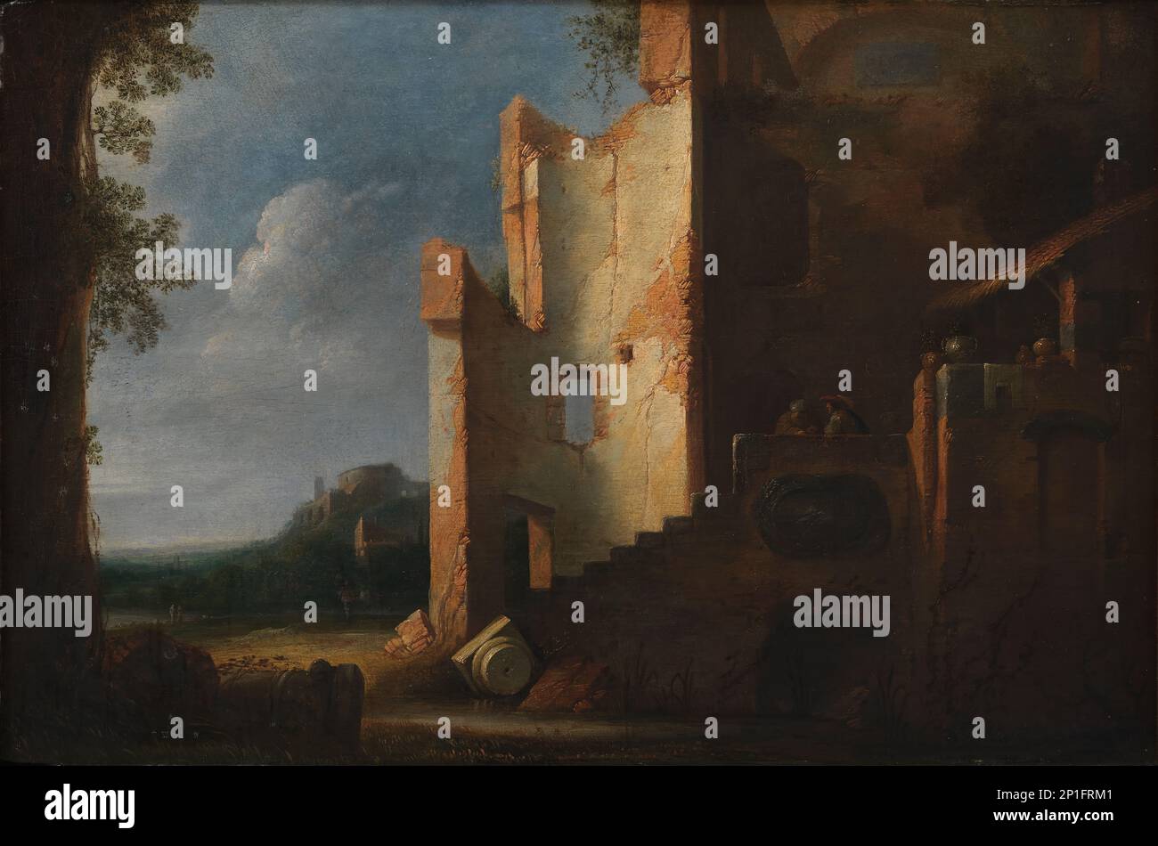Paysage avec ruines, 1601-1700. Banque D'Images