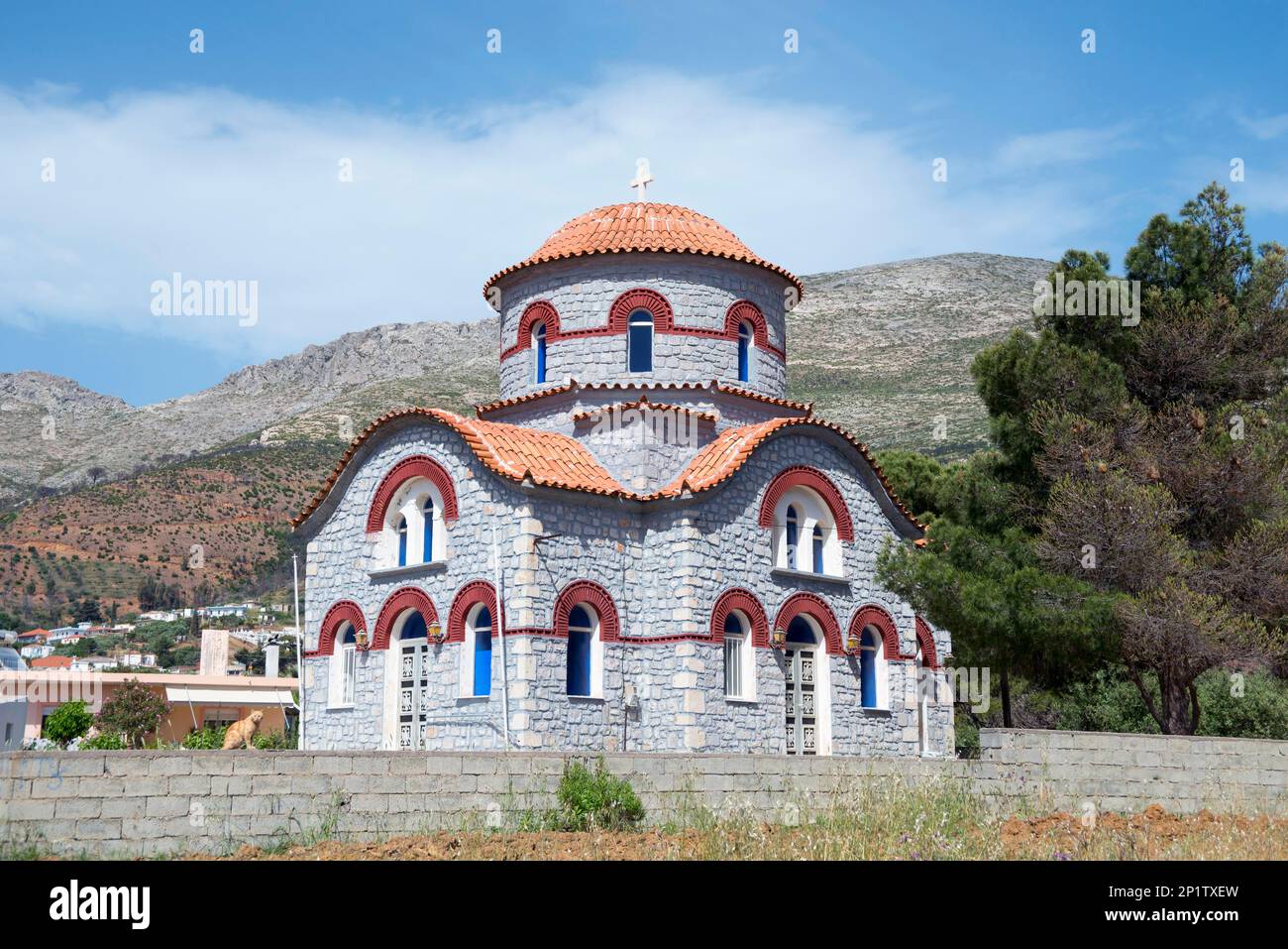 Église, Agios Nikolaos, Laconie, Péloponnèse, Grèce Banque D'Images