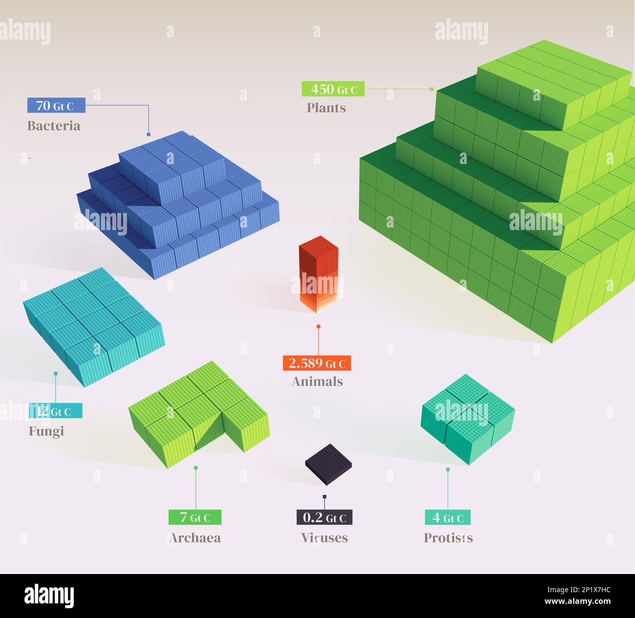Biomasse de toute la vie sur Terre, illustration Banque D'Images