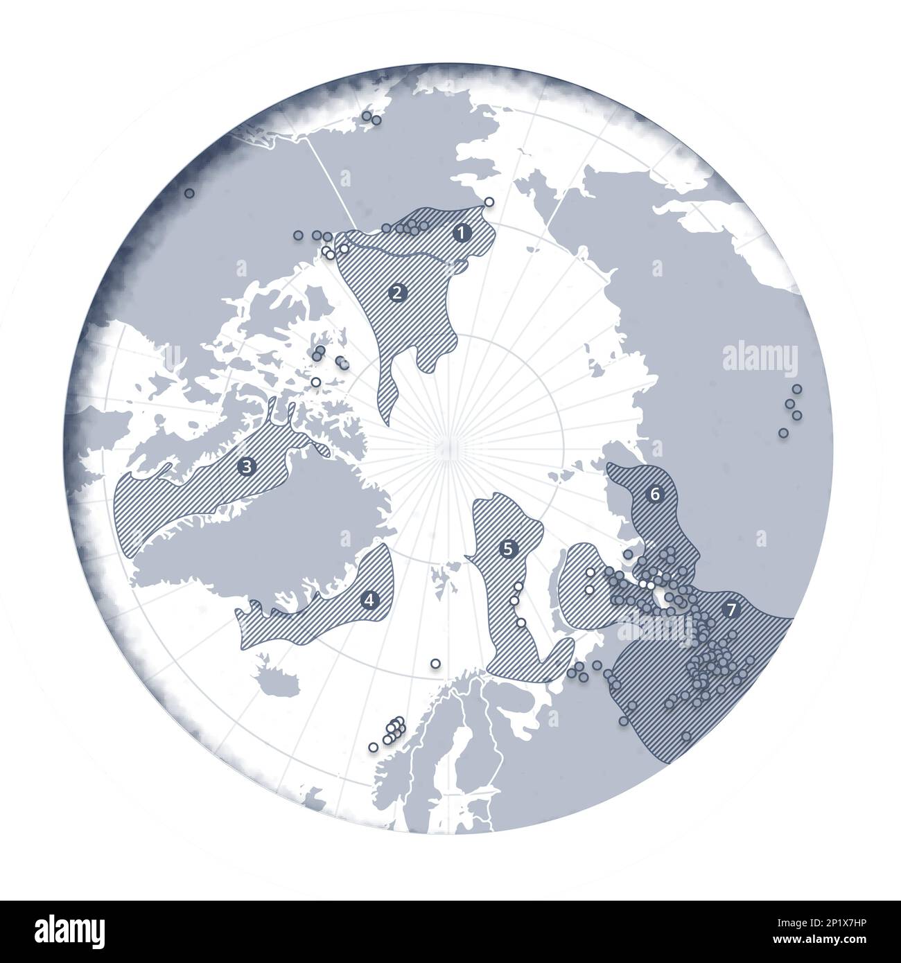 Ressources pétrolières et gazières de l'Arctique, carte Banque D'Images
