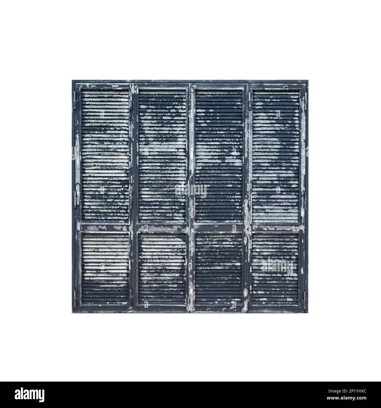 Ancienne grille métallique isolée sur fond blanc, texture photo Banque D'Images