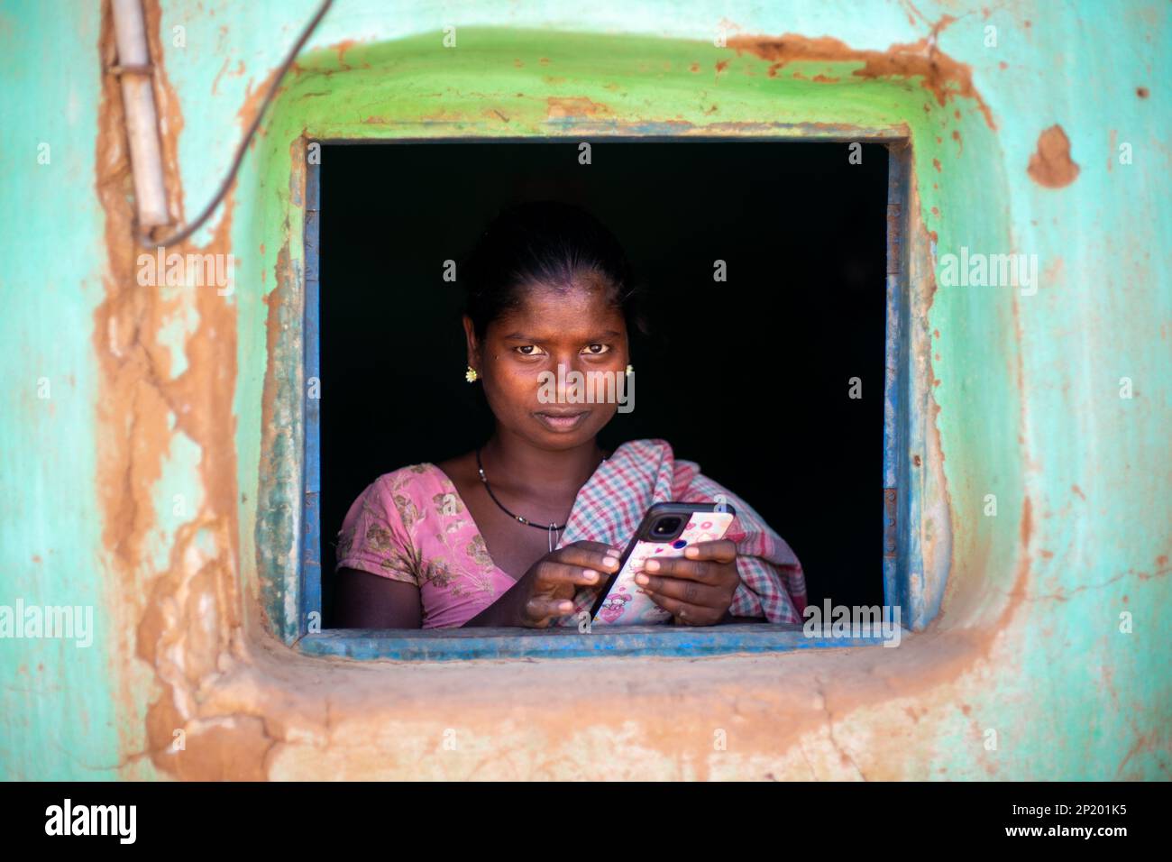 Une femme tribale à Jharkhand, en Inde, Banque D'Images