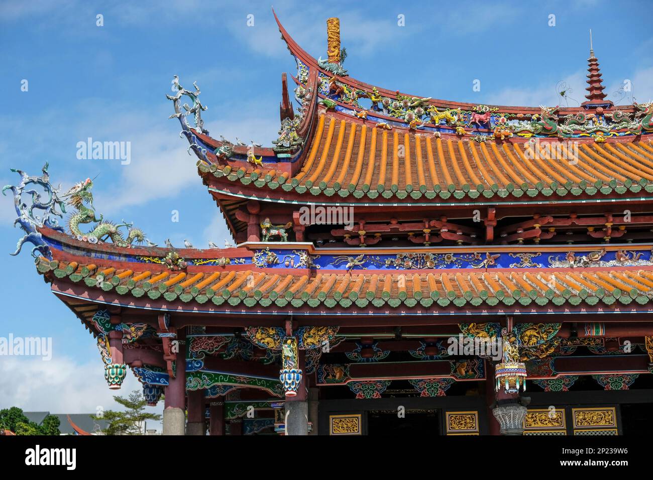 Taipei, Taïwan - 25 janvier 2023 : le temple confucius de Taipei est un temple confucianiste dans le district de Datong, Taipei, Taïwan. Banque D'Images