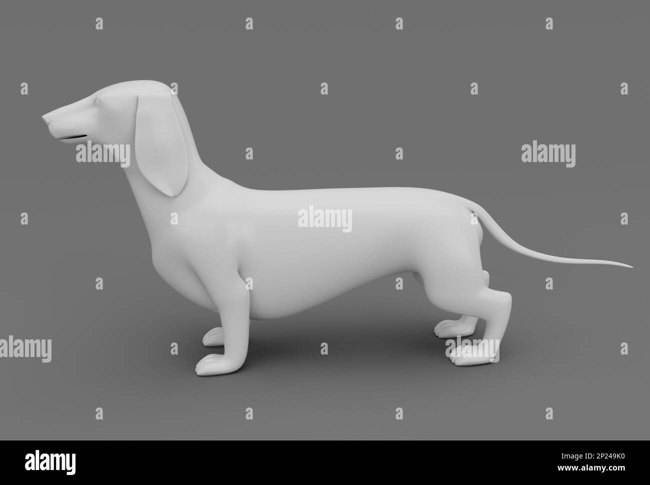 dog 3d rendu sur fond blanc illustration minimale 3d Banque D'Images
